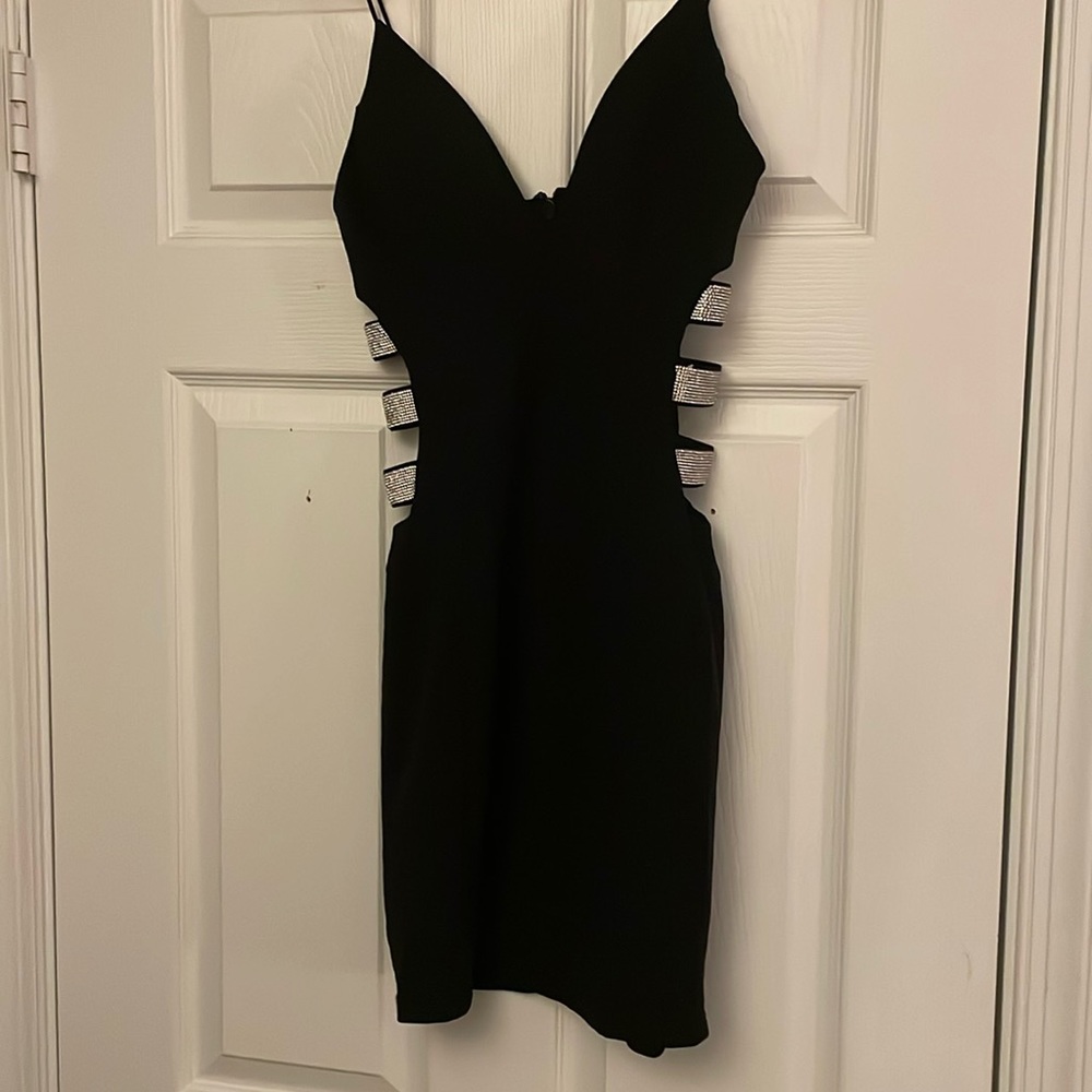 Black cutout homecoming dress